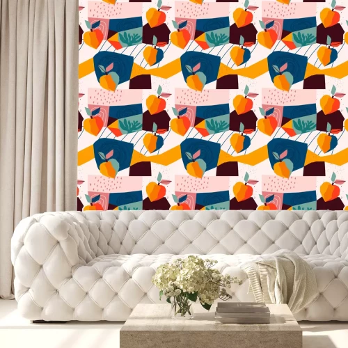 Tapete Buntes vom Kubismus inspiriertes Muster