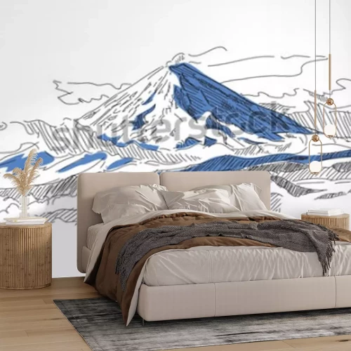 Sticker Klyuchevskaya Sopka. Vulkan. Kamtschatka. Russland