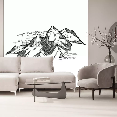 Sticker Hand gezeichnete Berge Vektor iluustration