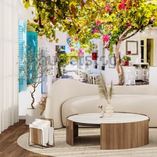 Fototapete Schöne Straße auf Paros Island, Griechenland