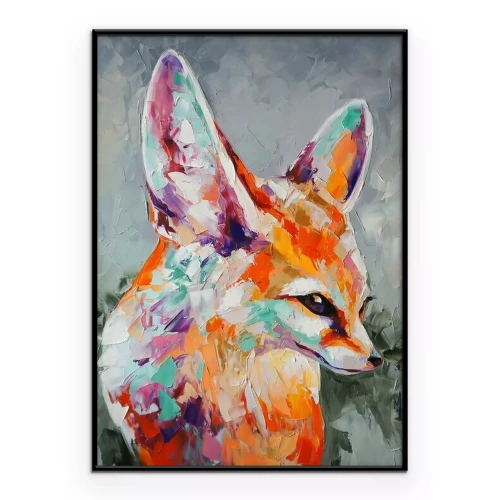 Poster Wüstenfuchs in einem farbenfrohen Gemälde