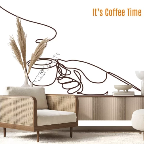 Sticker Hand hält eine Tasse Kaffee Grafik