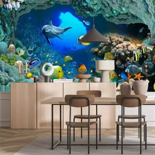 Fototapete Korallenriff Delphine