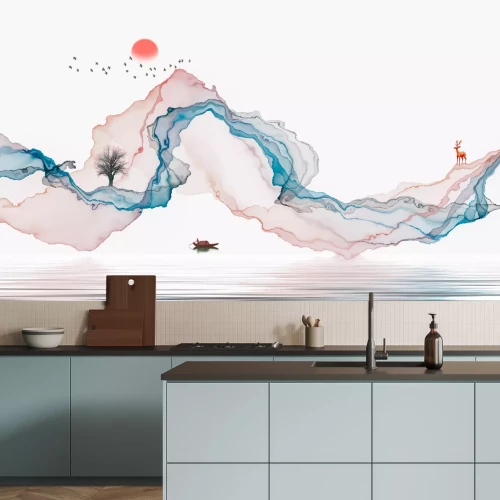 Fototapete Abstrakte Aquarell-Welle