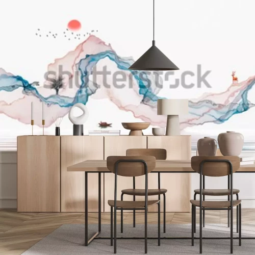 Fototapete Abstrakte Aquarell-Welle