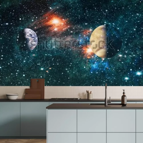 Sticker Weltraum Planeten nebeneinander gesehen