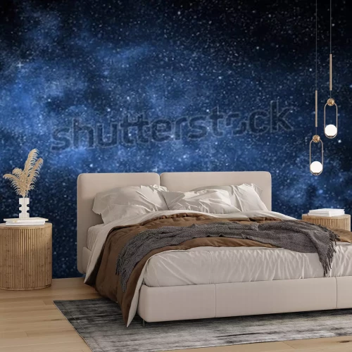 Sticker Kosmischer Nebel in blauer Farbgebung