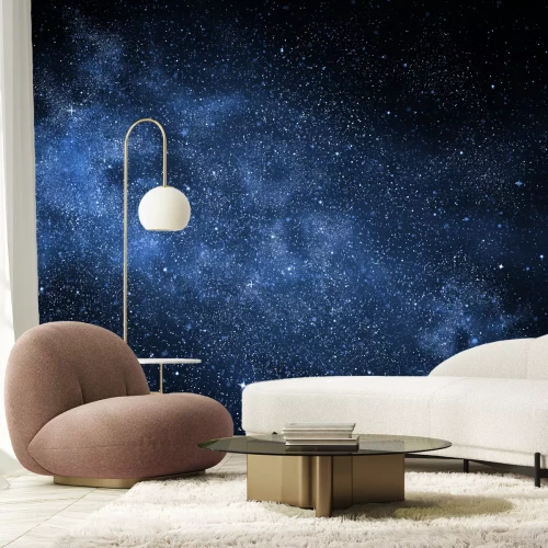 Sticker Kosmischer Nebel in blauer Farbgebung