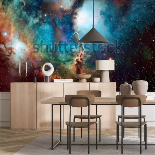 Fototapete Farbenfrohe kosmische Nebel