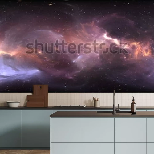 Fototapete 3D Weltraum in violetten Farbtönen