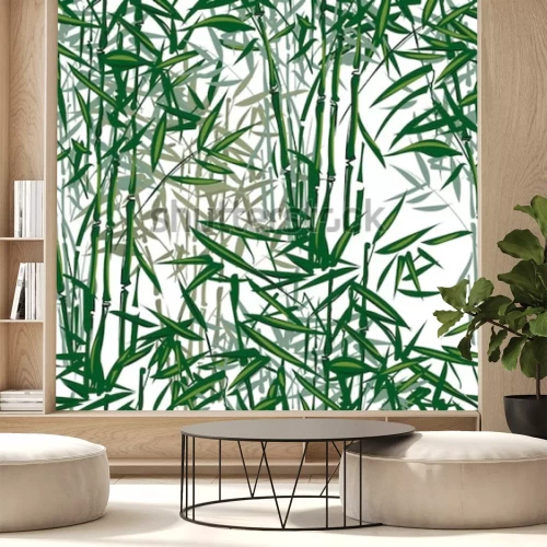 Sticker Nahtloses Muster des tropischen Bambusvektors auf einem weißen Hintergrund.