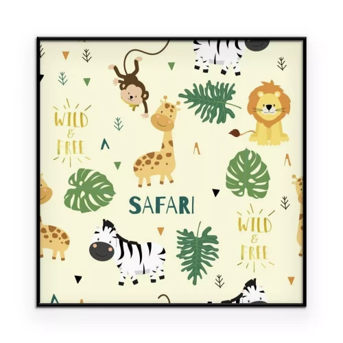 Poster Blatt- und Safari-Tiermuster