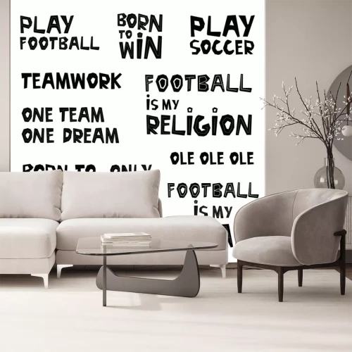 Sticker Sammlung von Aufschriften zum Thema Fußball