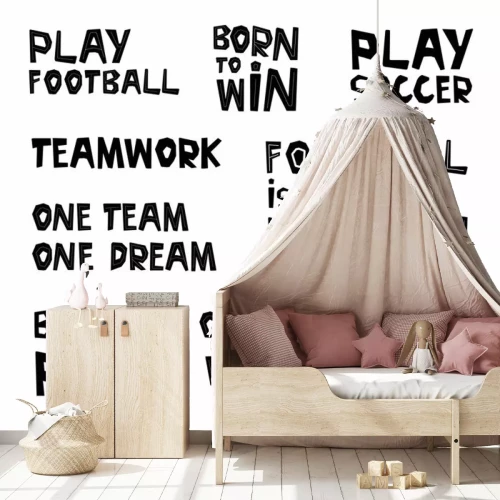 Sticker Sammlung von Aufschriften zum Thema Fußball