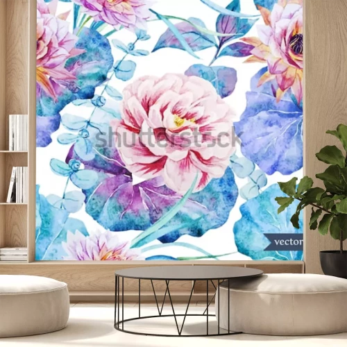 Sticker Tropische Blumen in kräftigen Farben