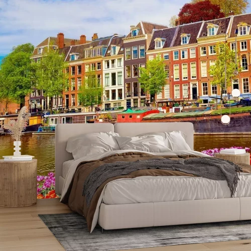 Fototapete Schöne Landschaft von Amsterdam