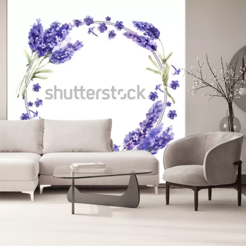 Sticker Dekorativer Kreis aus Lavendel