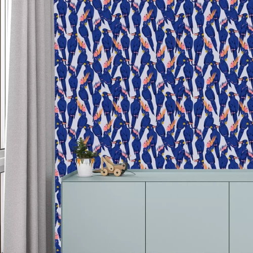 Tapete Exotische blaue Kakadu-Vögel