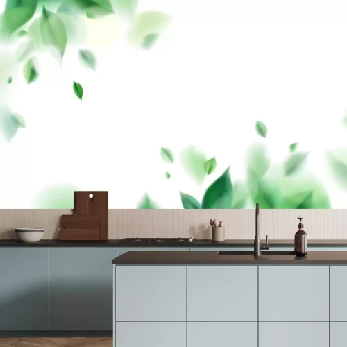 Sticker Green nature leaves on white background vector isolated elements design