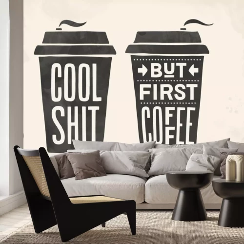 Sticker Kaffee zum Mitnehmen Becher mit Aufschriften