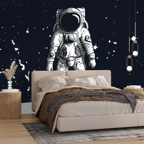 Sticker Astronaut im Weltraum inmitten von Sternen