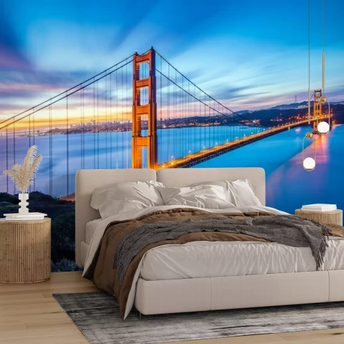 Fototapete Rote lange Brücke