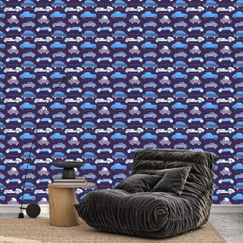 Tapete Nahtloses Design der flachen Illustration des Automusters