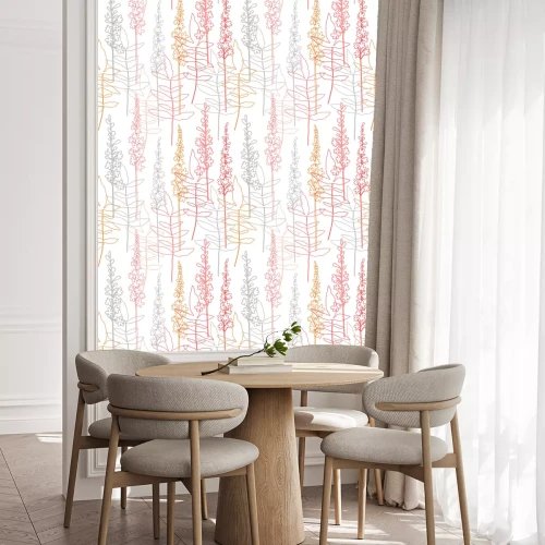 Tapete Nahtloses Muster des Blumenvektors. Einfache stilisierte Blumen und Blätter Hintergrund mit Schnittmaske für die einfache Bearbeitung gemacht