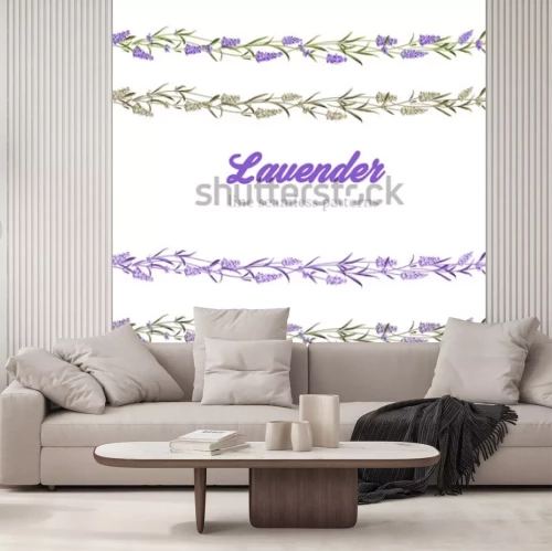 Sticker Vier Lavendelgirlanden