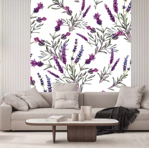 Sticker Lavendelmuster auf weißem Hintergrund