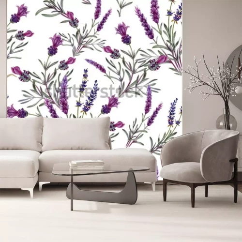 Sticker Lavendelmuster auf weißem Hintergrund