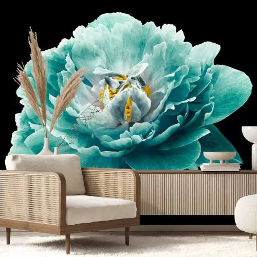 Fototapete Türkisfarbene Pfingstrose