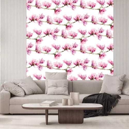 Sticker Muster mit Magnolienzweigen