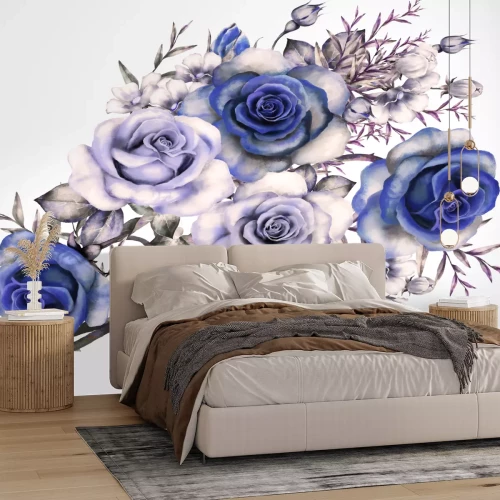 Sticker Blaue Rosen in einem Strauß