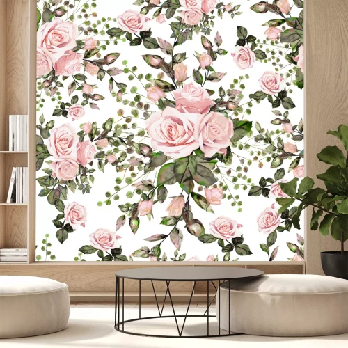 Sticker Englische Rosen mit Laub