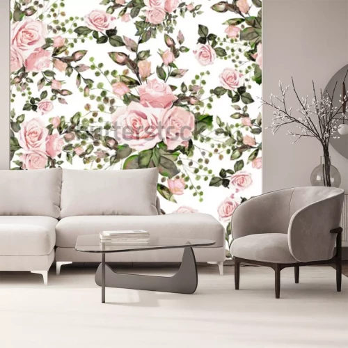 Sticker Englische Rosen mit Laub