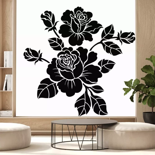 Sticker Papierrosen auf weißem Hintergrund