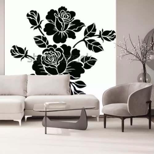 Sticker Papierrosen auf weißem Hintergrund