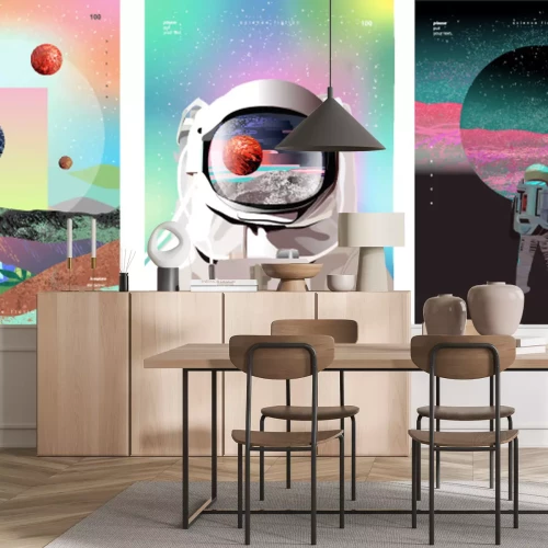 Sticker Astronaut im Raumanzug künstlerische Grafiken