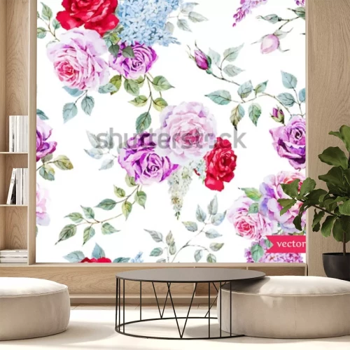 Sticker Englische Rosen auf weißem Hintergrund