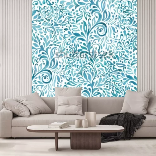 Sticker Abstrakter Seewellenhintergrund. Ethnische Musterverzierung. Vektormuster. Ozean