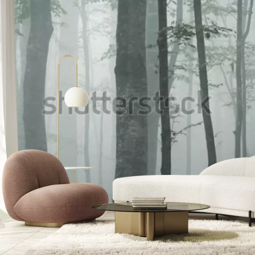 Sticker Buchenstämme im dichten Nebel