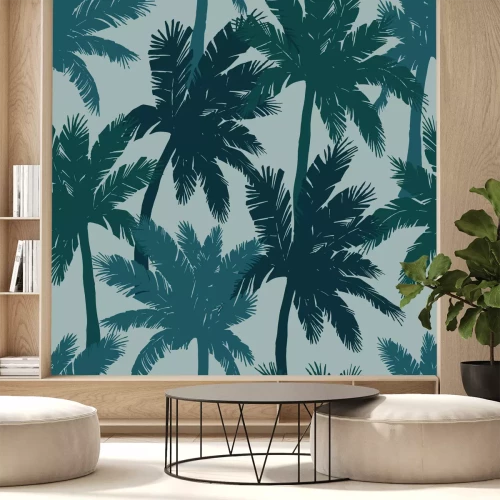 Fototapete Blaues Motiv mit Tropen