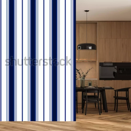 Sticker Nahtloses Muster des Streifens mit blauem und weißem vertikalem parallelem Streifen Abstraktes Muster des Vektors streift Hintergrund.