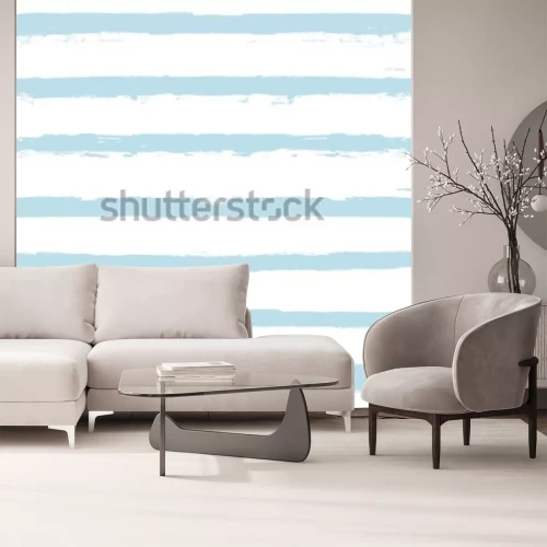 Sticker Malen Sie das Linienmuster. Vektorsommerhintergrund mit Seestreifen. geometrische Matrosenstreifen. blaue Tintenpinselstriche. Grunge-Streifen, moderne Linie von Wickelbürsten, Tapeten, Textilien