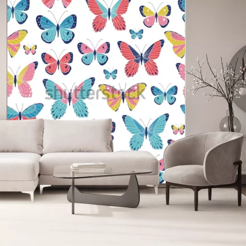 Sticker Schmetterlinge auf weißem Hintergrund