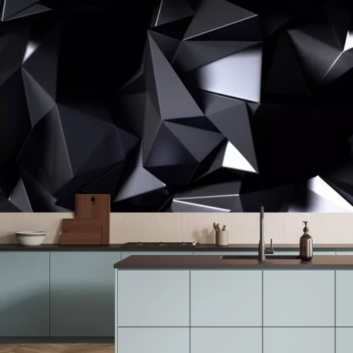 Sticker schwarze räumliche Fläche mit geometrischen Formen