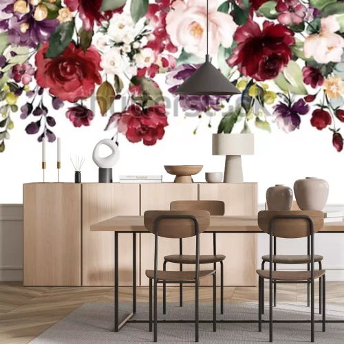 Sticker Rote Rosen in Form einer Girlande