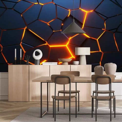 Fototapete Schwarze gesprungene 3D-Wand