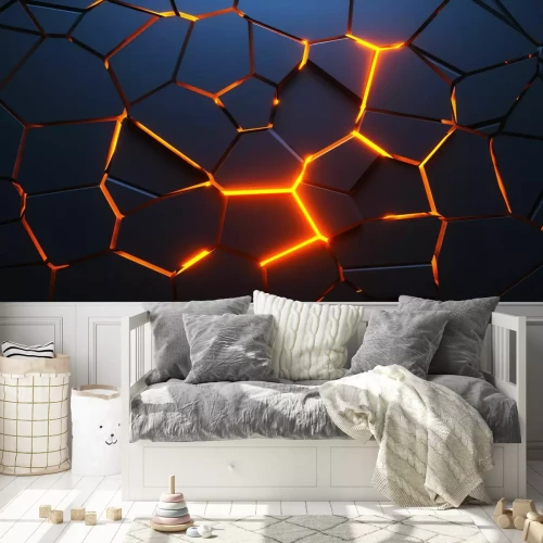 Fototapete Schwarze gesprungene 3D-Wand